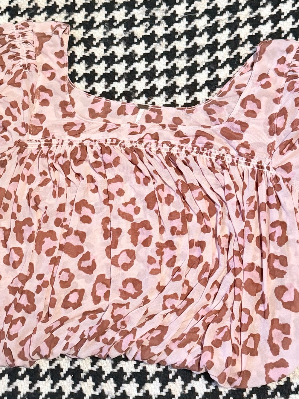 Pink Leopard Print Top